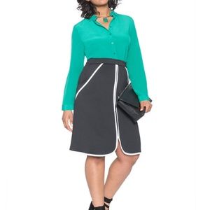 Black skirt with white piping